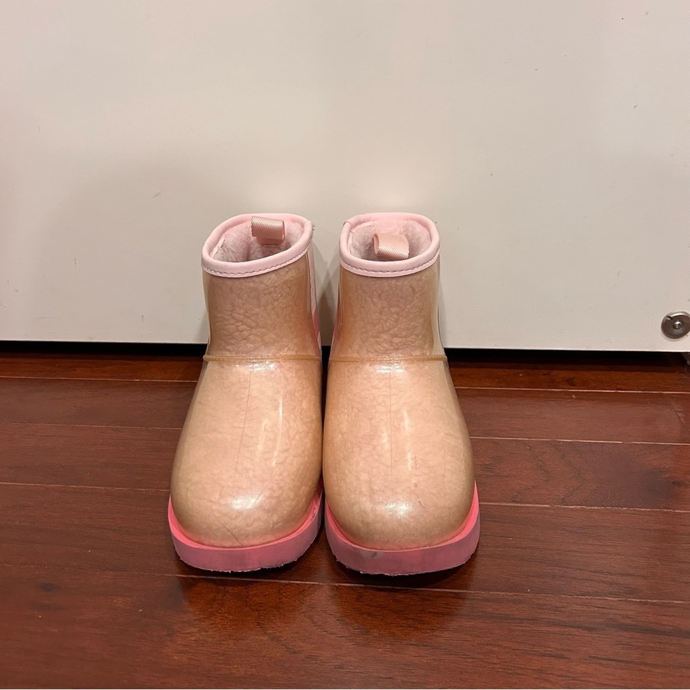 UGG Kids Classic Clear Mini Il boots Waterproof Snow Shoes Pink Combo Size 4 - Picture 3 of 8